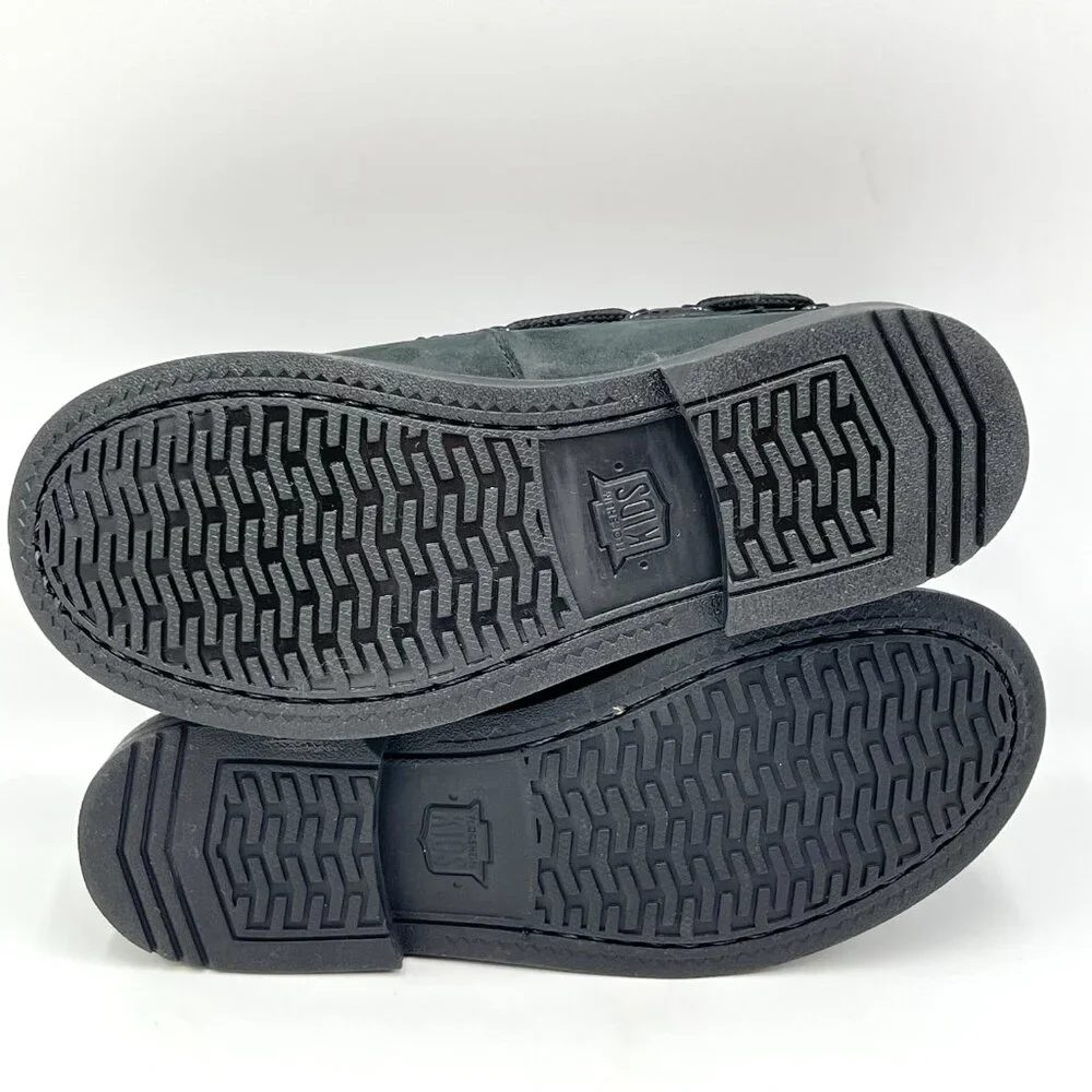 Florsheim‎ Boys Size 1.5 Black Nubuck Leather Penny Loafers Dress Boat Shoes
